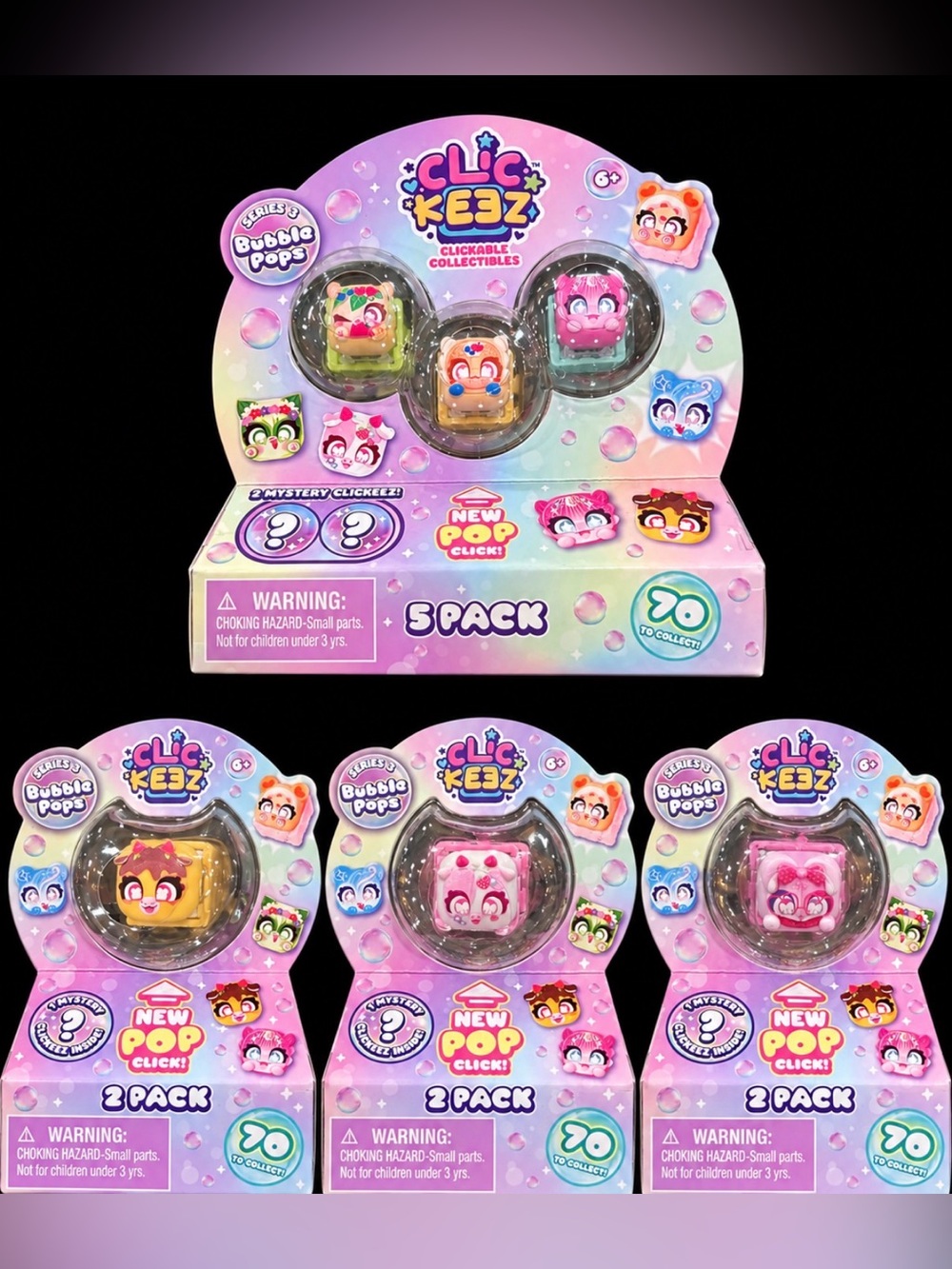 *BRAND NEW* Clickeez Series 3 Bubble Pops Collectibles | 3-Pack & 2-Packs